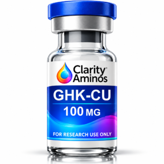 Clarity Aminos GHK-CU 100 mg vial. Research use only.