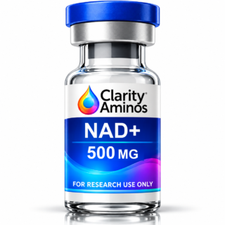Clarity Aminos NAD+ 500 mg vial. Research use only.