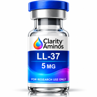 Clarity Aminos LL-37 5 mg vial. Research use only.